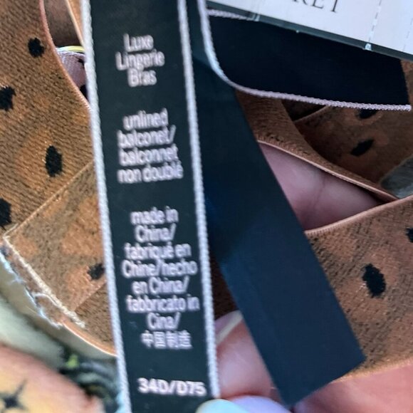 Victoria Secret Animal Print Sexy Unlined Demi Strappy Open Cutout Bra Sz 34D - Picture 7 of 7